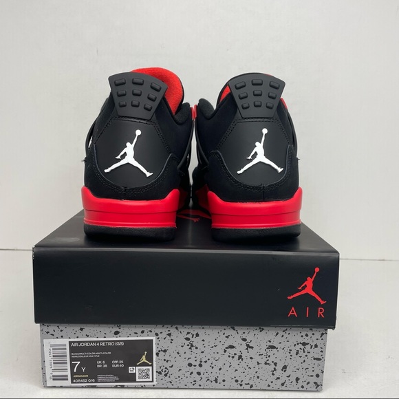 Nike Air Jordan 4 Retro GS “Red Thunder/Crimson” NEW 2022 - Picture 4 of 4